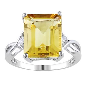 Stella Grace Sterling Silver Citrine & White Topaz Fashion Ring