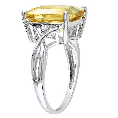 Stella Grace Sterling Silver Citrine & White Topaz Fashion Ring