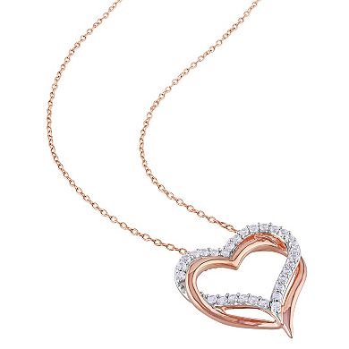 Stella Grace 18k Gold Over Silver Lab Created White Sapphire Heart Pendant Necklace