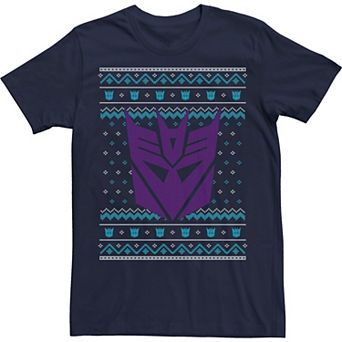 Men's Transformers Christmas Decepticon Ugly Sweater Style Tee