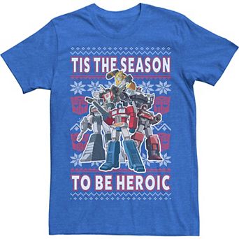 Men's Transformers Christmas Tis The Season To Be Heroic Tee