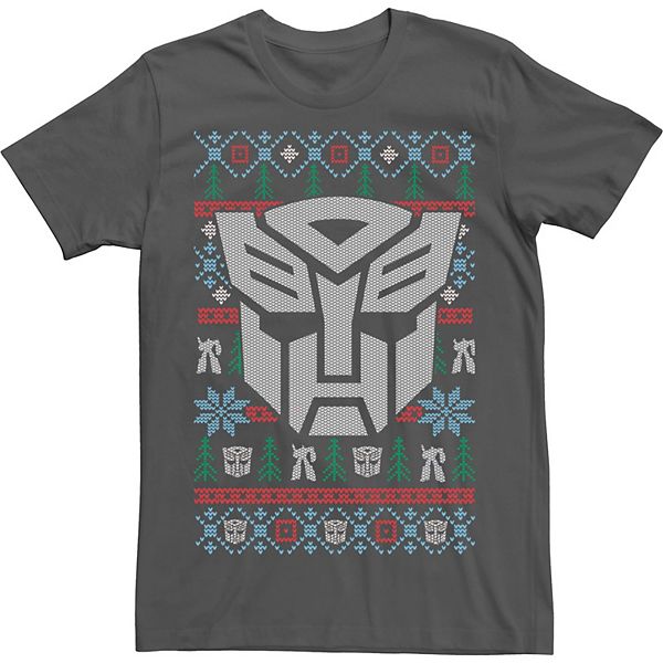 Men's Transformers Christmas Autobots Ugly Sweater Style Tee