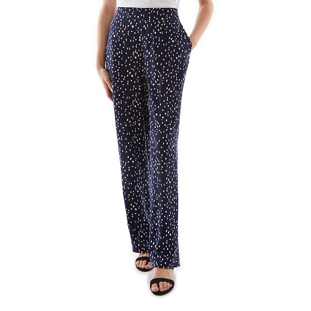 Soft Surroundings Pants  Womens Petalo Wide Leg Pants Ikat Blue