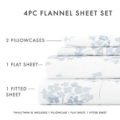 Home Collection Premium Plaid Flannel Bed Sheet Set with Pillowcases