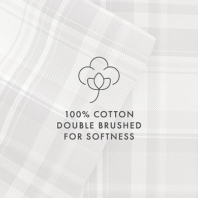 Home Collection Premium Plaid Flannel Bed Sheet Set with Pillowcases