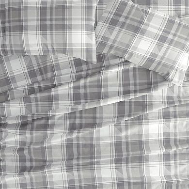 Home Collection Premium Plaid Flannel Bed Sheet Set with Pillowcases