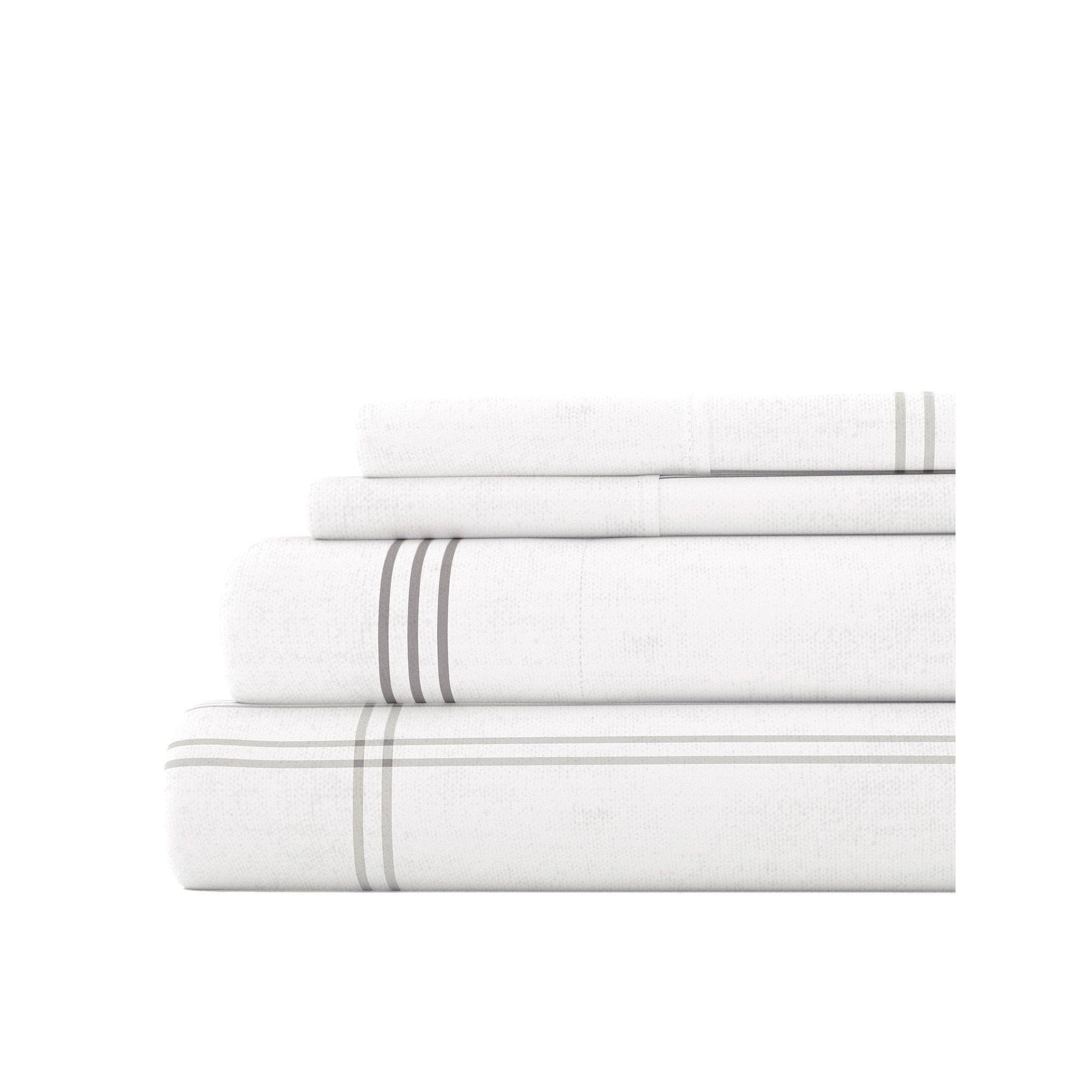Home Collection Premium Flannel Sheet Set, Gray Check