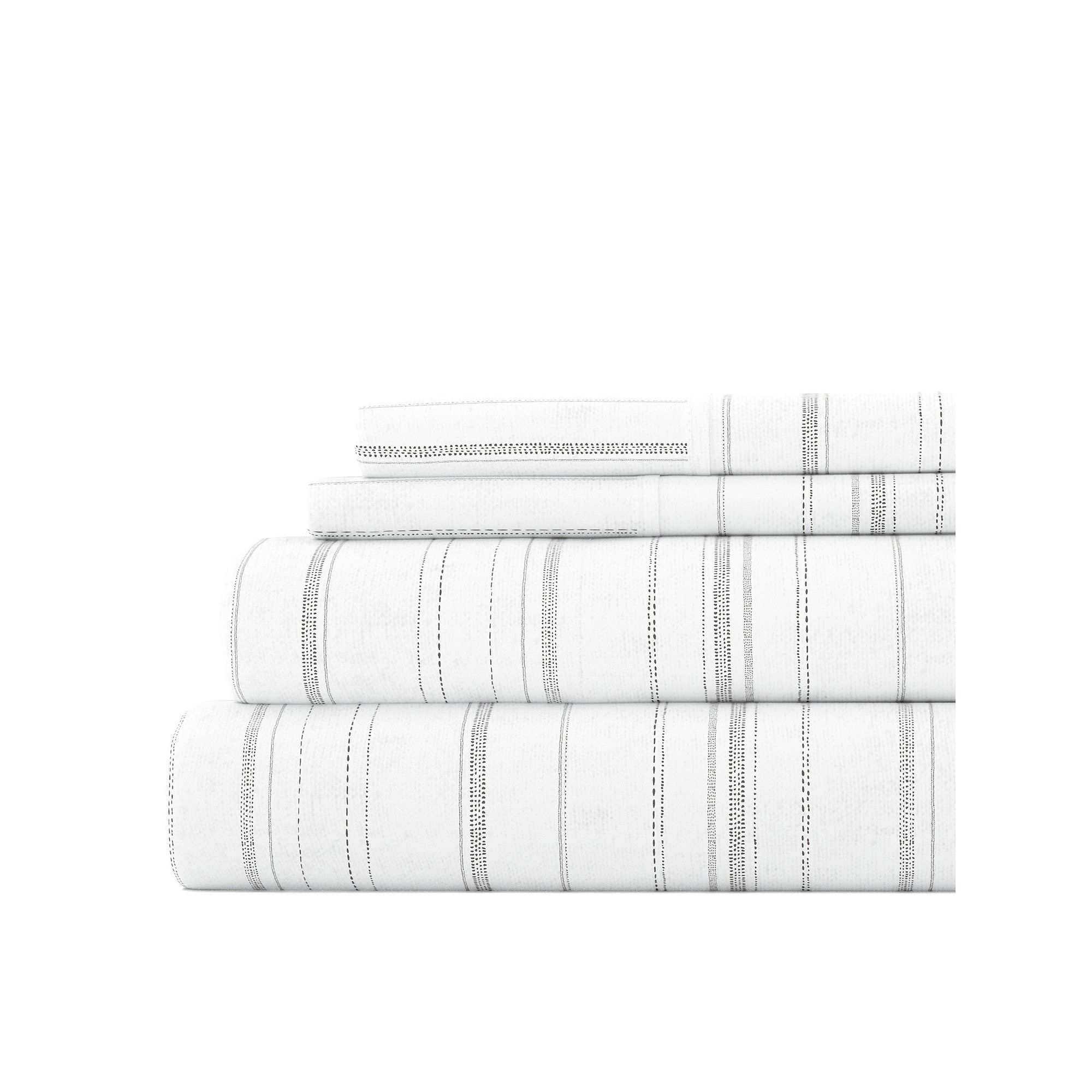 Home Collection Premium Flannel Sheet Set, Weathered Stripe