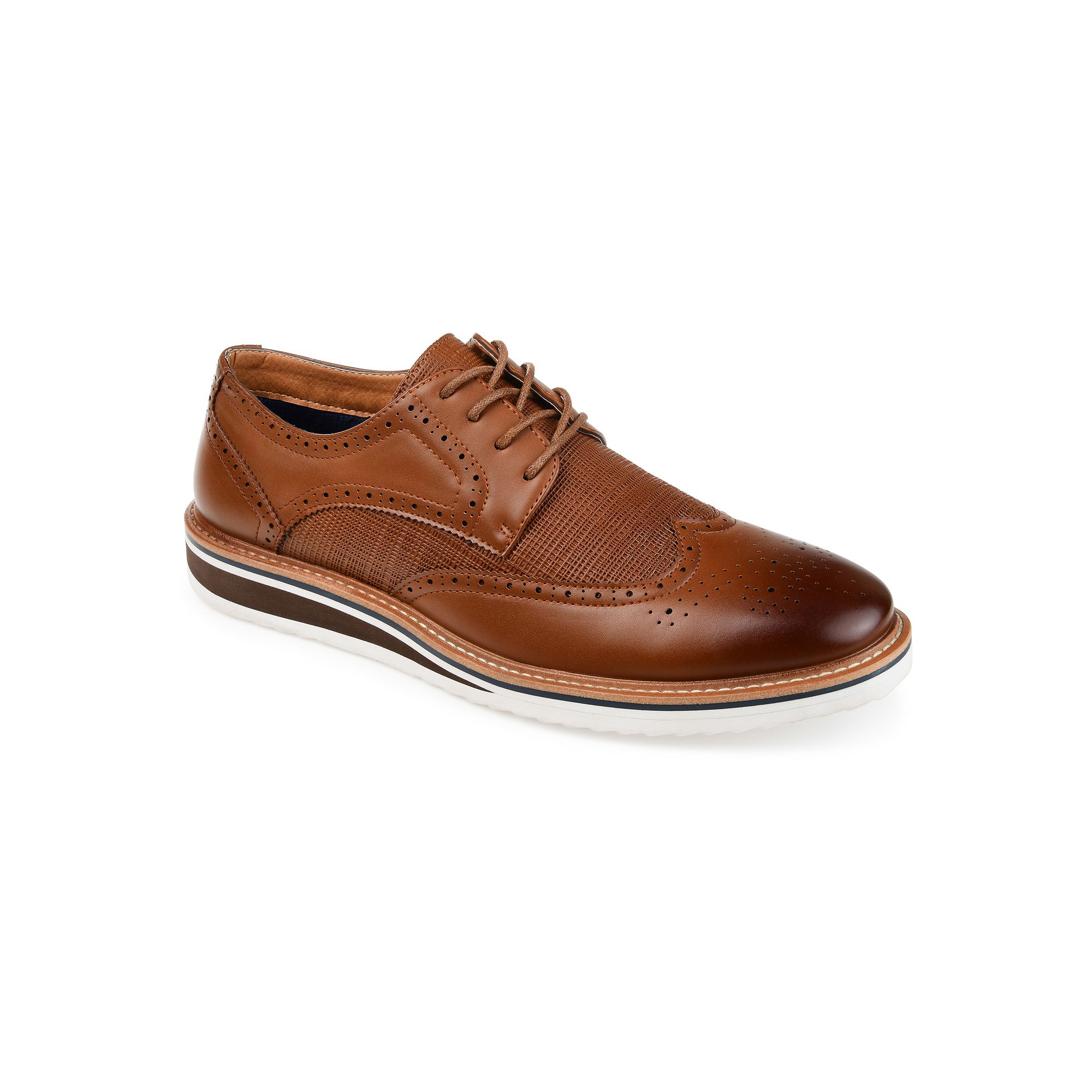 VANCE Warrick Mens Wingtip Derby Shoes, Size: 8.5 Wide, Brown