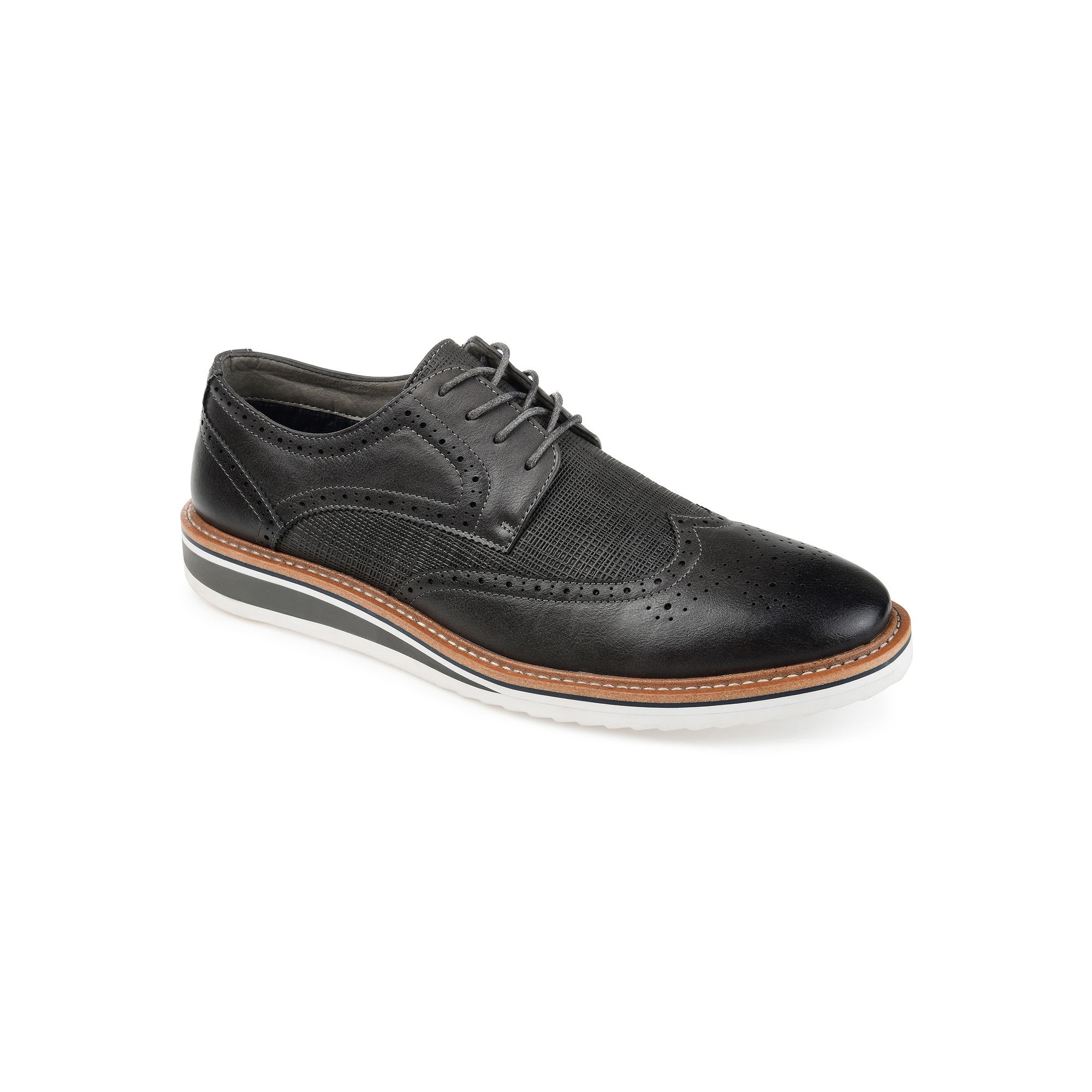 VANCE Warrick Mens Wingtip Derby Shoes, Size: 8, Gray