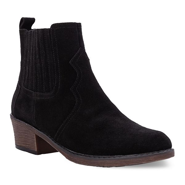 Propet Reese Women's Suede Ankle Boots - Black (7 N)
