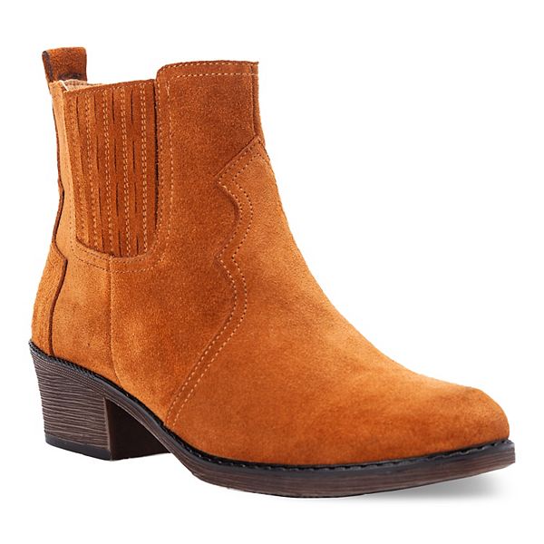 Propet Reese Women's Suede Ankle Boots - Copper (8.5 N)