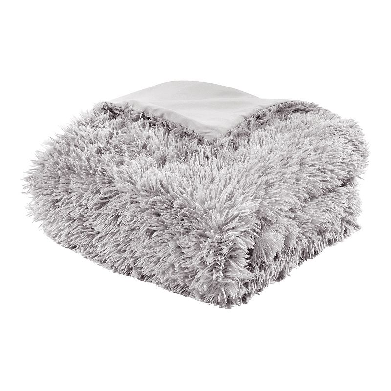 Lush Decor Emma Faux Fur Throw, Grey