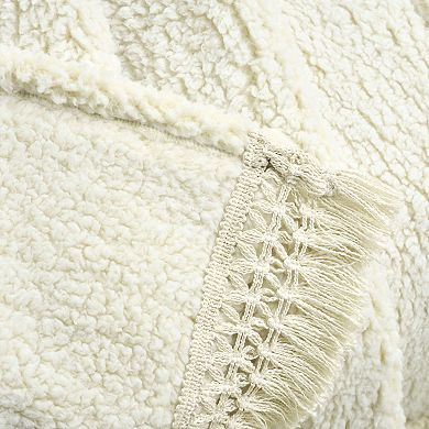 Lush Decor Sherpa Tassel Fringe Throw