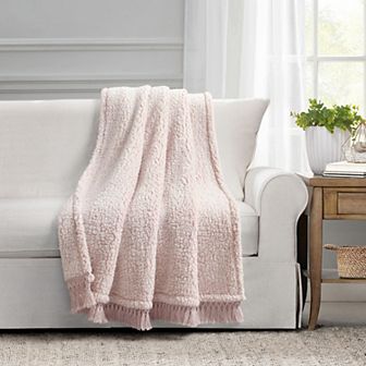 Lush Decor Sherpa Tassel Fringe Throw