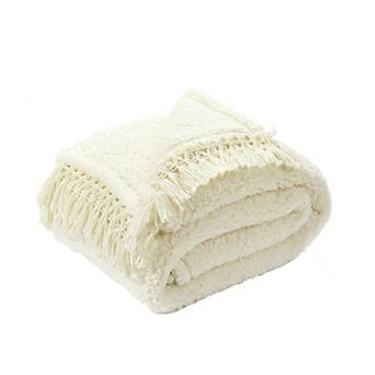 Lush Decor Sherpa Tassel Fringe Throw