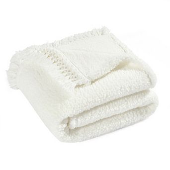 Lush Decor Sherpa Tassel Fringe Throw