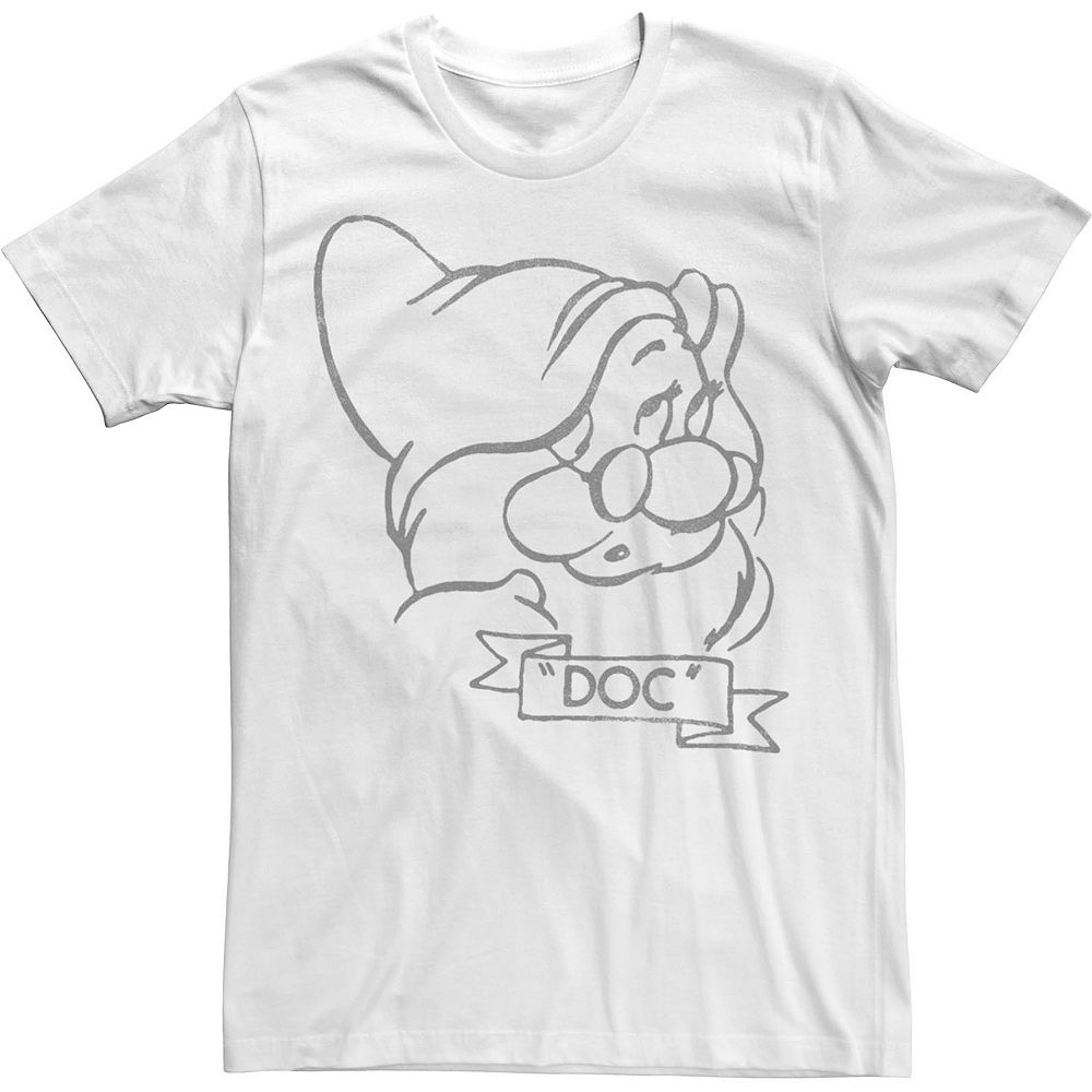Disney's Snow White Doc Line Art Big Face Men's Tee