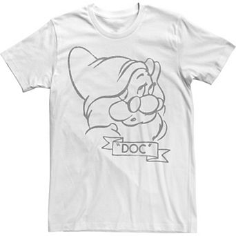 Disney's Snow White Doc Line Art Big Face Men's Tee