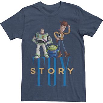 Disney / Pixar's Toy Story Woody, Buzz Lightyear & Alien Men's Simple Text Tee