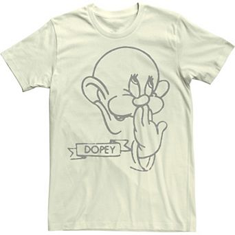 Disney's Snow White Dopey Line Art Big Face Men's Tee