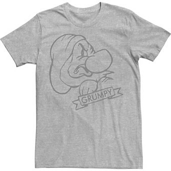 Disney's Snow White Grumpy Line Art Big Face Men's Tee
