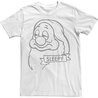 Disney's Snow White Sleepy Line Art Big Face Men's Tee