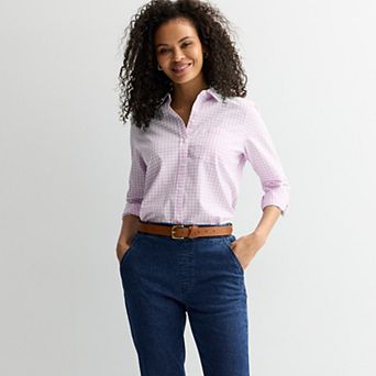 Women's Croft & Barrow® Essential One Pocket Button Down Shirt