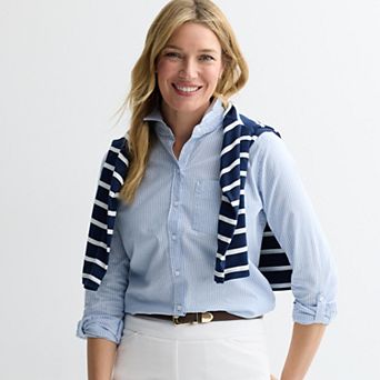 Women's Croft & Barrow® Essential One Pocket Button Down Shirt