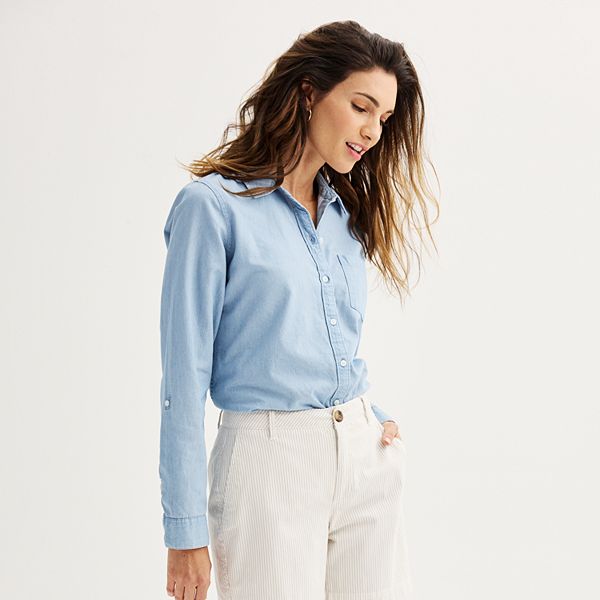 Women's Croft & Barrow® Essential Comfort Stretch Shirt