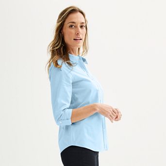 Women's Croft & Barrow® Essential One Pocket Button Down Shirt