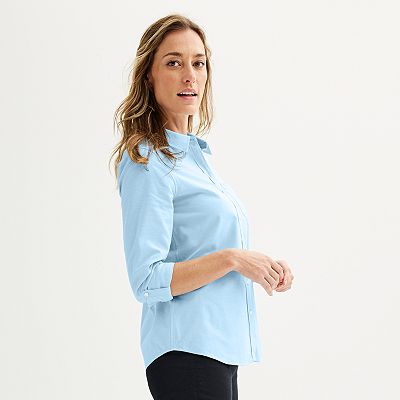 Women's Croft Barrow® Essential One Pocket Button Down Shirt
