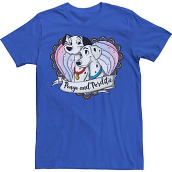 Disney's 101 Dalmatians Pongo And Perdita Men's Gradient Heart Tee