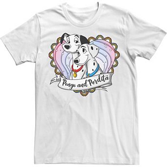 Disney's 101 Dalmatians Pongo And Perdita Men's Gradient Heart Tee