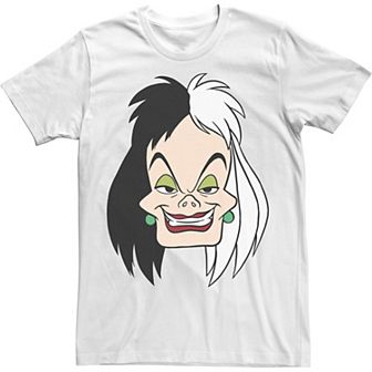 Disney's 101 Dalmatians Cruella De Vil Men's Big Face Tee