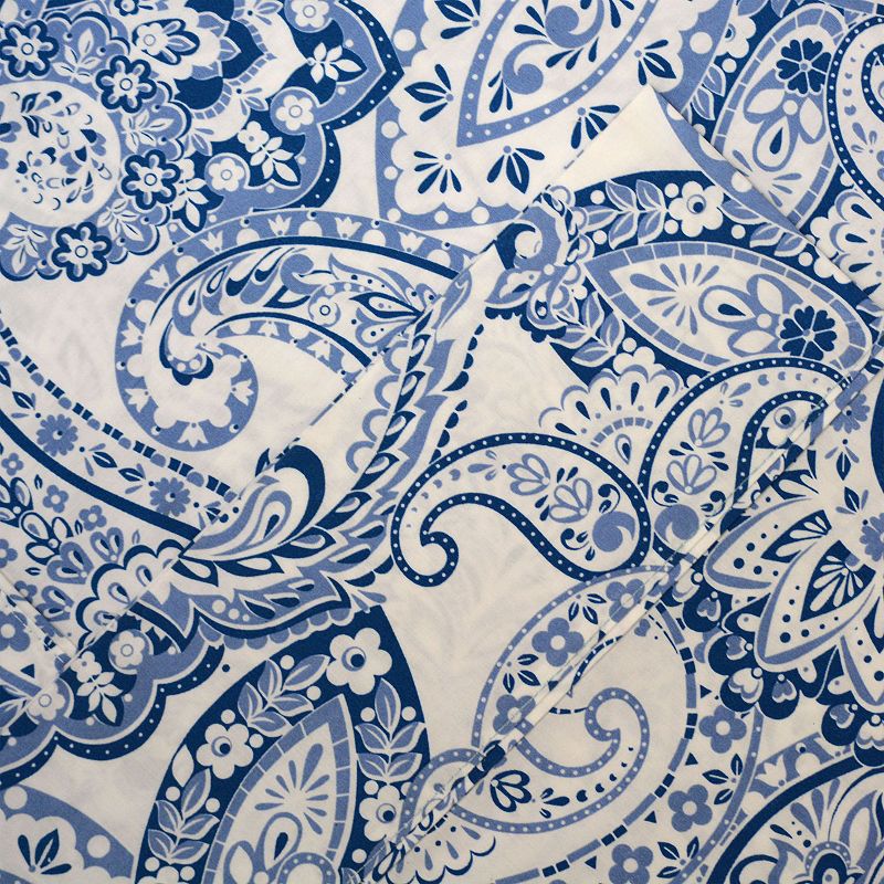 Pointehaven Boho Paisley Sheet Set, Blue, TWINXL SET