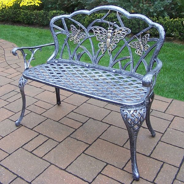 Butterfly Cast Aluminum Outdoor Bench