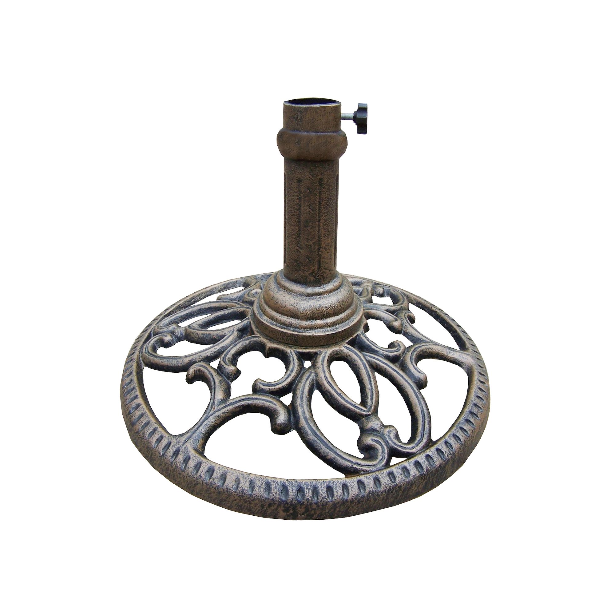 Round Steel Umbrella Stand, Antique Bronze