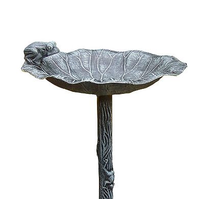 Oakland Living Frog Green Birdbath - Outdoor