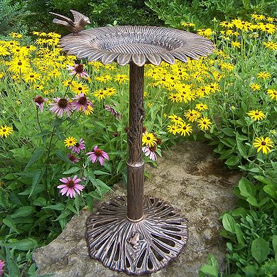 Oakland Living Sunflower & Bird Birdbath - Outdoor