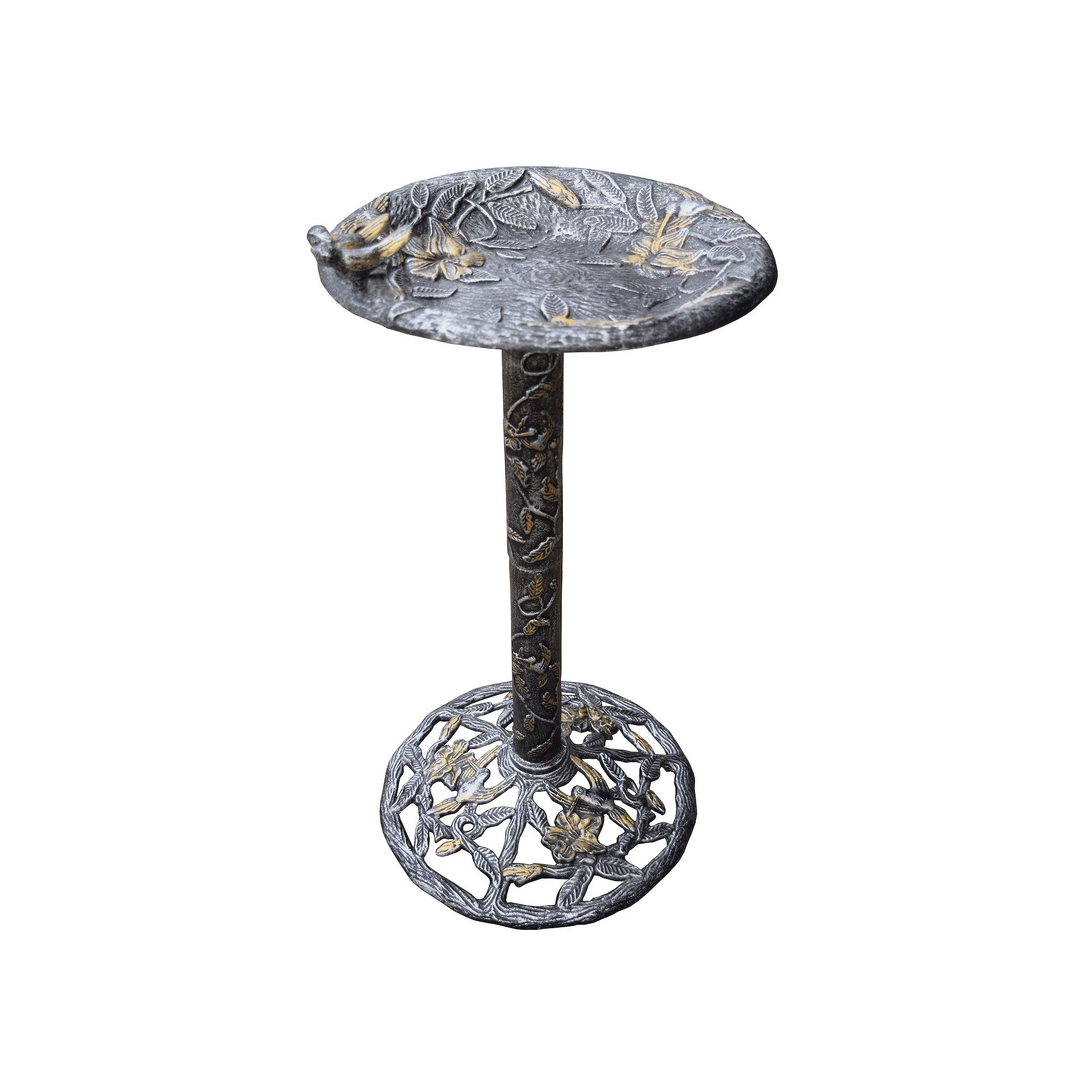 Oakland Living Hummingbird Birdbath - Outdoor, Antique Silver