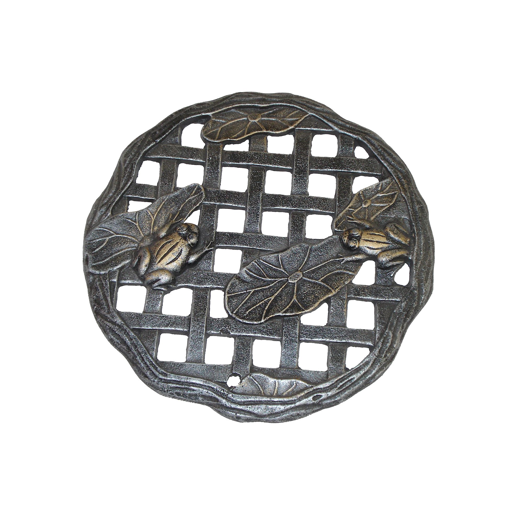 Oakland Living Frog Garden Stepping Stone - Outdoor, Antique Silver