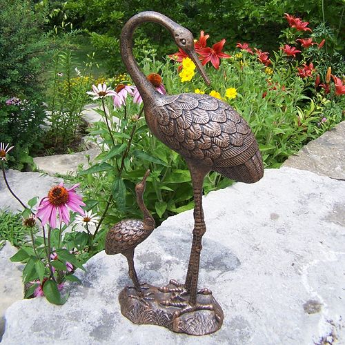 Nurturing Cranes Outdoor Statue