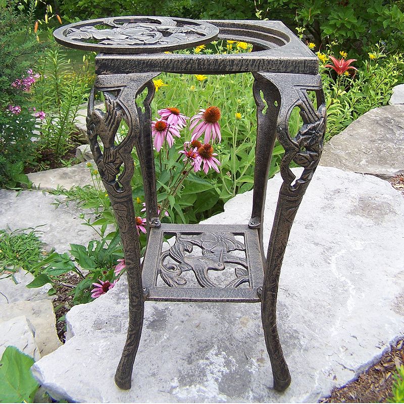 Hummingbird Table Plant Stand, Brown Oth