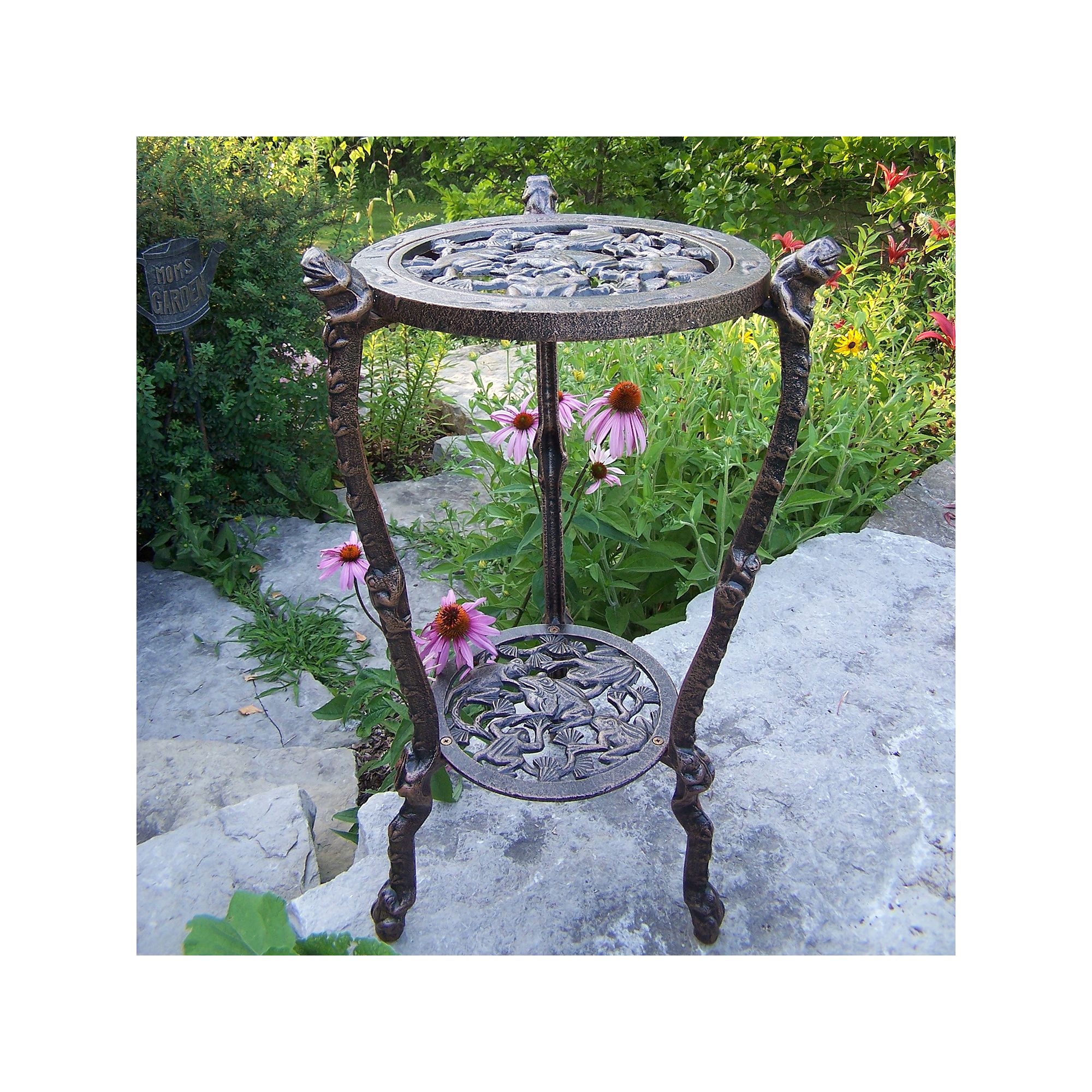 Oakland Living Outdoor Frog Candleholder, Antique Silver