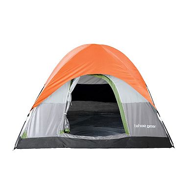 Tahoe Gear Powell 3 Person 3 Season Dome Camping Frame Tent, Green and Orange