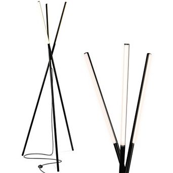 Brightech Stix Modern Home 60" Tall Standing LED Light Tripod Floor Lamp, Black