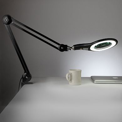 Brightech Lightview Pro 2.25x Magnifying 5 Diopter Led Task Lamp W/ Screw Clamp, Black
