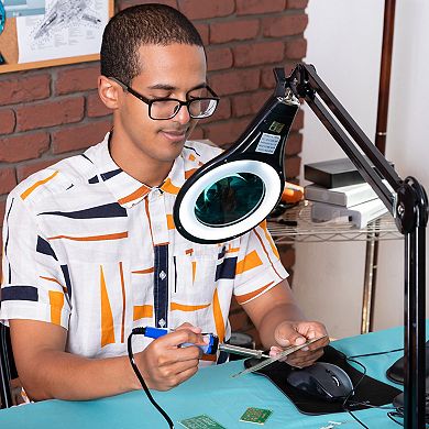 Brightech Lightview Pro Led Screw Clamp Magnifier Desk Lamp - (2.25x) 5 Diopter