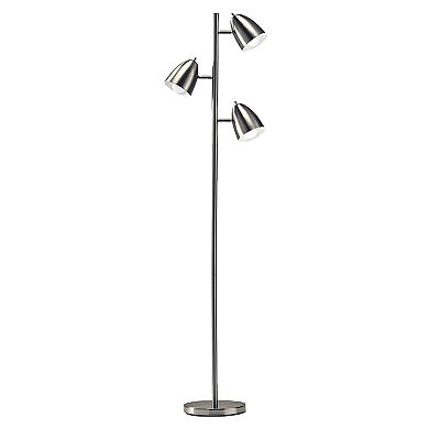 Brightech Jacob Adjustable 3 Light Tree Floor Lamp Pole with LED Lights, Nickel